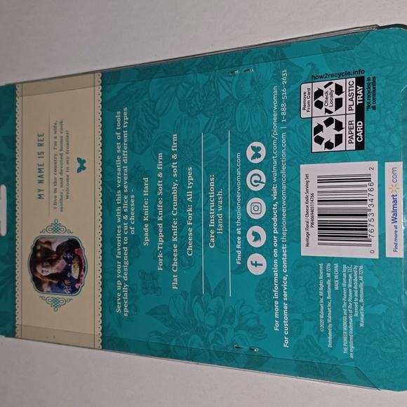 The Pioneer Woman Heritage Floral Cheese Knife Serving Set NWT - Picture 6 of 6